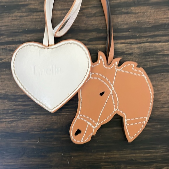 COPY - Luella Tan Leather Handbag with White Stitching. Top Handles. Detachable… - Picture 4 of 10